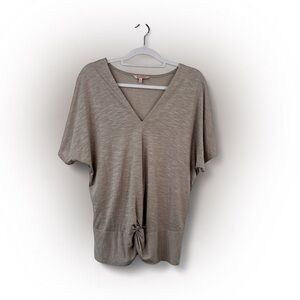 Juicy‎ Couture Y2K Tan Dolman Sleeve Blouse with Twist Front